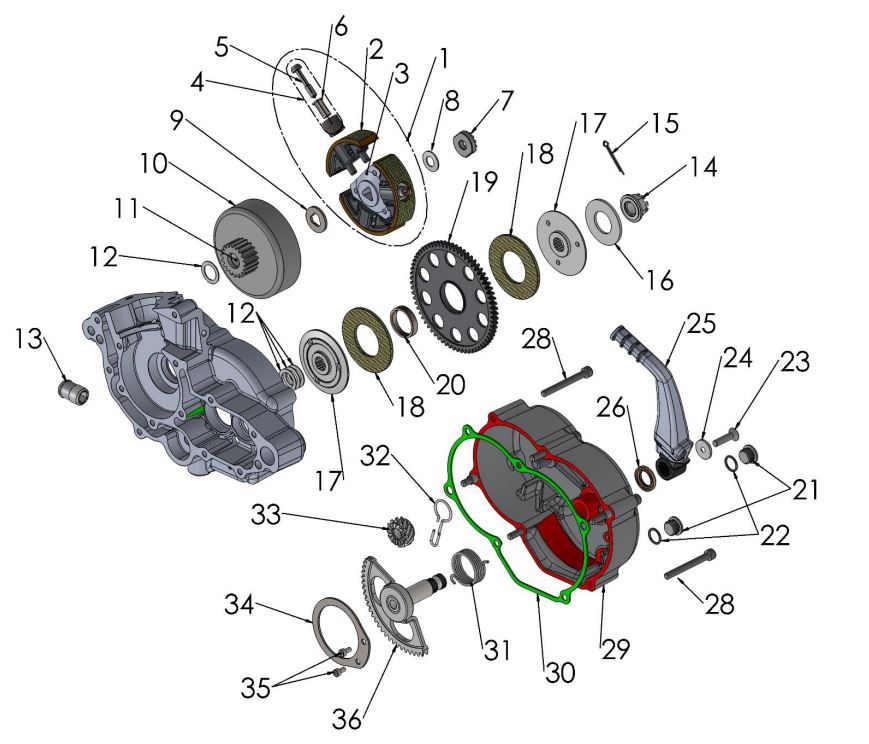 2017 - 2026 COBRA CX50JR CLUTCH AND KICK LEVER (JUNIOR / P3)